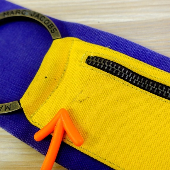 Colorblock Cinch Waist Belt Womens S MARC JACOBS‎ Blue Yellow Canvas Grunge Edgy main image 4